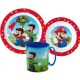 Super Mario Geschirrset, Mikrokunststoffset mit 350 ml Becher