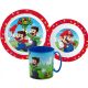 Super Mario Essgeschirr, micro Plastikset mit Tasse 350 ml