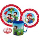 Super Mario Geschirrset, Mikrokunststoffset mit 350 ml Becher