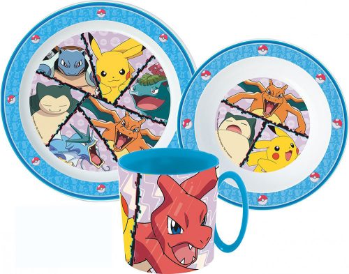 Pokémon Essgeschirr, micro Plastikset mit Tasse 350 ml