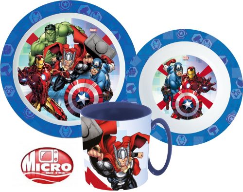 Avengers Essgeschirr, micro Plastikset mit Tasse 350 ml