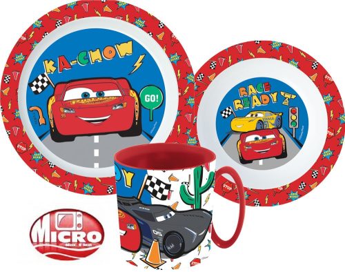 Disney Cars Essgeschirr, micro Plastikset mit Tasse 350 ml