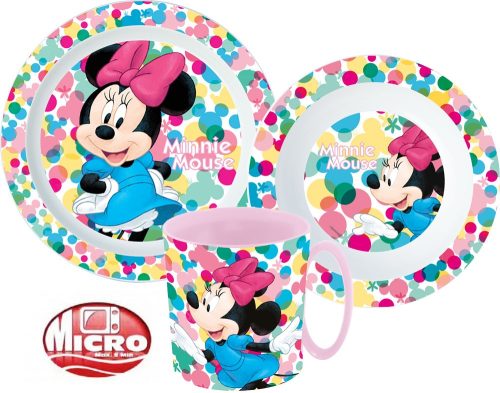 Disney Minnie  Geschirrset, Micro-Kunststoffset mit Becher 350 ml