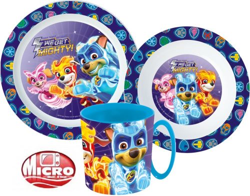 Paw Patrol Essgeschirr, micro Plastikset mit Tasse 350 ml