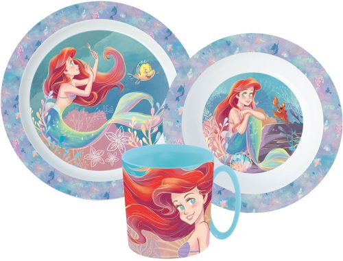 Disney Prinzessin Ariel Geschirrset, Microplastik-Set mit 350 ml Becher