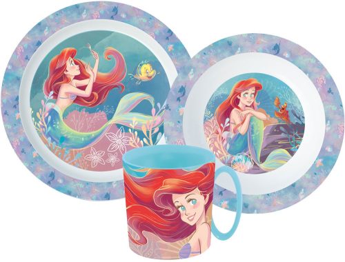 Disney Prinzessin Ariel Essgeschirr, micro Plastikset mit Tasse 350 ml