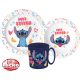Disney Lilo und Stitch Disney Lilo & Stitch Palms Geschirrset, Mikrokunststoffset mit 350 ml Becher