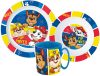 Paw Patrol Pup Power Geschirrset, Mikrokunststoff-Set mit Tasse 350 ml