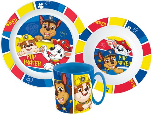 Paw Patrol Pup Power Essgeschirr, Micro Plastikset mit Tasse 350 ml