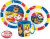 Paw Patrol Pup Power Geschirrset, Mikrokunststoff-Set mit Tasse 350 ml