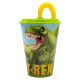 Dinosaurier T-Rex Strohhalm Glas, Kunststoff 430 ml