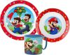 Super Mario Essgeschirr, Mikro-Kunststoffset mit Becher 265 ml