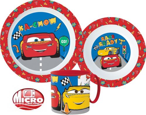 Disney Cars Essgeschirr, micro Plastikset mit Tasse 265 ml