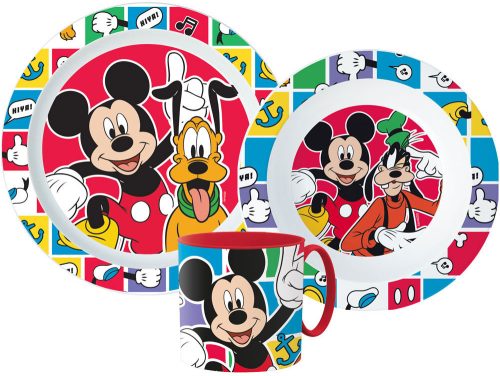 Disney Mickey  Better Together Essgeschirr, Micro-Kunststoff-Set mit Becher 265 ml