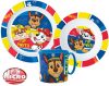 Paw Patrol Pup Power Geschirrset, Mikrokunststoff-Set mit Tasse 265 ml