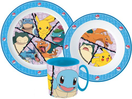 Pokémon Geschirrset, Mikrokunststoffset mit Becher 265 ml