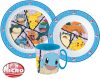 Pokémon Geschirrset, Mikrokunststoffset mit Becher 265 ml