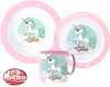 Einhorn Range Geschirrset, Micro-Kunststoffset mit 265 ml Becher
