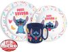 Disney Lilo und Stitch Palms Disney Lilo & Stitch Geschirrset, Mikrowellengeeignetes Plastikset mit 265 ml Tasse