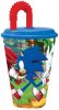 Sonic the Hedgehog Speedy Trinkbecher mit Strohhalm, Kunststoff 430 ml