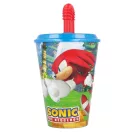 Sonic the Hedgehog Adventure Trinkbecher mit Strohhalm, Kunststoff 430 ml