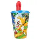 Sonic the Hedgehog Adventure Trinkbecher mit Strohhalm, Kunststoff 430 ml