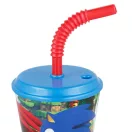 Sonic the Hedgehog Adventure Trinkbecher mit Strohhalm, Kunststoff 430 ml