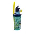 Bluey Splash 3D Plastikstrohhalm Becher 360 ml