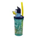 Bluey Splash 3D Plastikstrohhalm Becher 360 ml