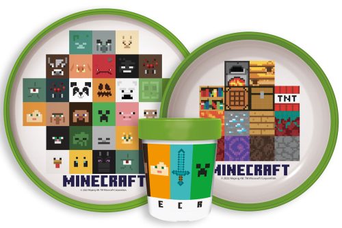 Minecraft rutschfestes Essgeschirr, Mikroplastik-Set