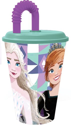 Disney Eiskönigin Ice Magic Strohhalmbecher, Kunststoff 430 ml