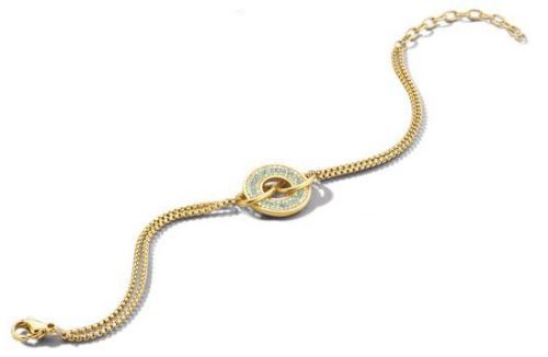 Victoria Goldfarbiges Armband mit Bunten Steinen