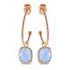 Victoria Roségold blau Stein Ohrringe