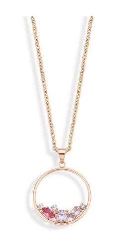 Victoria Rosegold farbene Edelstein Halskette