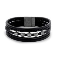 Victoria Schwarzes Herrenlederarmband