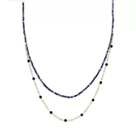 Victoria Rosegold-farbene blaue Perlenkette