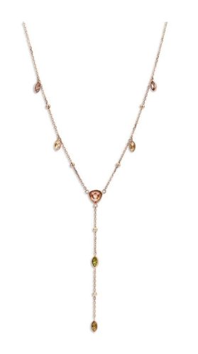 Victoria Rosegoldfarbene bunte Stein-Halskette