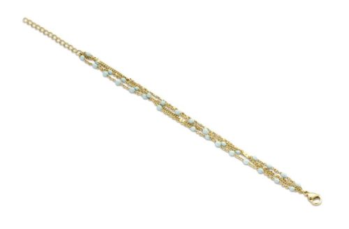 Victoria Goldfarbenes Blau Perlen Armband