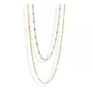 Victoria Goldfarbene Blaue Perlenkette