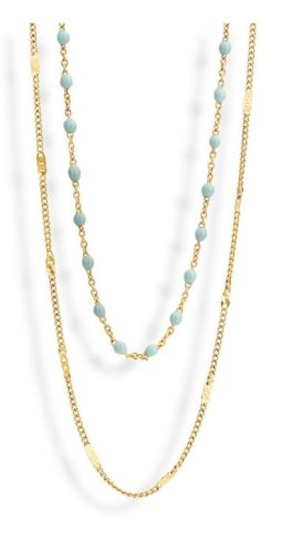 Victoria Goldfarbene blaue Perle Halskette