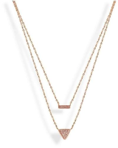Victoria Rosegold rosafarbene Stein Halskette