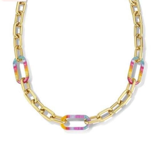 Victoria Goldfarbene Bunte Halskette