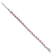 Victoria Silberfarbenes Armband mit rosa Muster