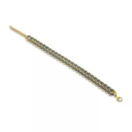 Victoria Goldfarbenes blau gemustertes Armband