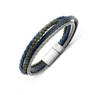 Victoria Blaues Herren Lederarmband