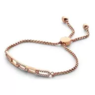 Victoria Roségoldfarbenes Armband mit weißen Steinen