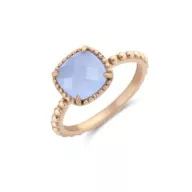 Victoria Ring mit blauem Stein in Roségoldfarbe