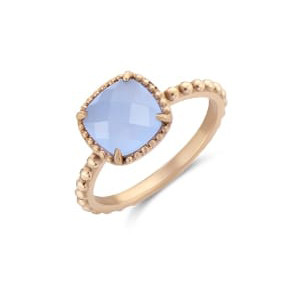 Victoria rose gold farbe mit blauem Stein ring
