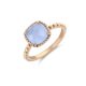 Victoria rose gold farbe mit blauem Stein ring