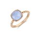 Victoria Ring mit blauem Stein in Roségoldfarbe